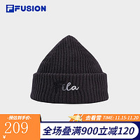 FILA FUSION斐乐潮牌款针织帽2023冬小脑袋帽保暖毛线帽 烟灰色-GY XS