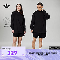 adidas阿迪达斯三叶草Chapter 03男女oversize宽松上衣长袖T恤 黑色/滑石色 S