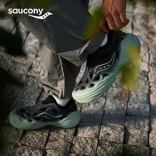 saucony 索康尼 FOAM WEB溯溪鞋男女洞洞鞋户外徒步运动鞋 灰黑绿7 42 (265mm)