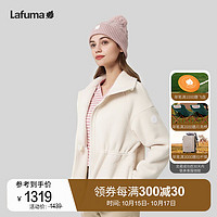 LAFUMA乐飞叶抓绒衣女户外廓形加厚宽松摇粒绒双面绒外套 LFJA3CR69Y 米黄色OW 160/80A（36）