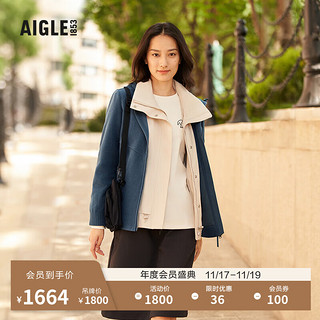 AIGLE艾高20户外保暖耐穿透汽全拉链抓绒衣女 浅藏青色 AQ302 40(170/92A)