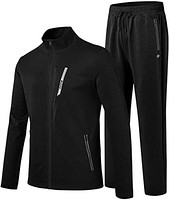MoFiz 男士运动服套装长袖休闲全拉链跑步运动运动服 2 件套