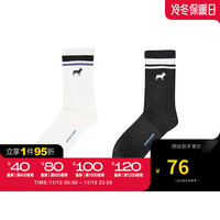 杰克·琼斯（JACK&JONES）23冬季百搭简约罗纹袜筒logo刺绣设计舒适面料袜子22341Q004 G04深花灰/雪白 M