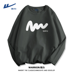 WARRIOR 回力 港风纯棉长袖T恤男士内搭春秋季薄款宽松大码青少年百搭上衣
