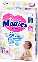 Merries 妙而舒 花王（Merries）纸尿裤 M64片 中号尿不湿（6-11kg）（日本原装进口）