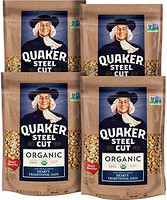 QUAKER 桂格 钢切燕麦，USDA认证自然纯正，20 盎司（567克）可重复密封袋（4 包）