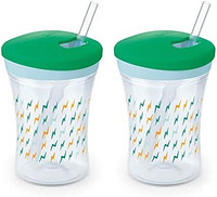 NUK Evolution 吸管杯，2 支（1 件装），颜色可能不同 8 盎司