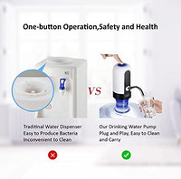 SATTDMAIC 水泵适用于 5 加仑瓶,便携式饮水机通用适用于开关和 USB 充电,家庭厨房办公室露营的水瓶泵