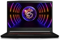 MSI 微星 超薄 GF63 游戏笔记本电脑,15.6 英寸全高清 144Hz,英特尔酷睿 i5-12450H(高达 4.40 GHz),黑色