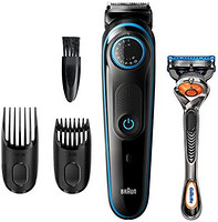 BRAUN 博朗 胡须修剪器 BT5240，男士理发器，无绳和可充电，带有 Gillette ProGlide 剃须刀