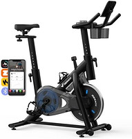 MERACH 固定健身自行车,室内自行车,适用于家庭有氧锻炼,配有重型飞轮,静音皮带驱动,液晶显示器,舒适座垫