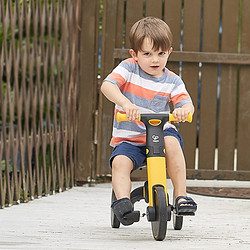 Hape 兒童平衡車 二合一可折疊滑步自行腳踏三輪車男女小孩禮物 E8467多功能平衡車(活力黃+黑）