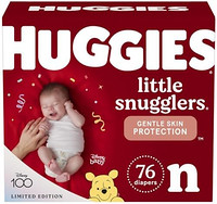 HUGGIES 好奇 Little Snugglers 婴儿纸尿裤,新生儿尺寸(*多 10 磅),76 克拉,新生儿尿布