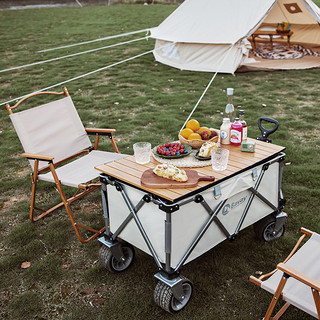 BAVAY 北欢户外露营推车铝合金桌板折叠营地拉车便携野餐野营小拖车