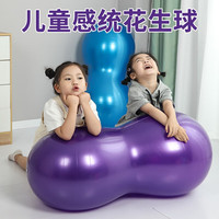 艾美顿花生球瑜伽球儿童感统训练器材平衡按摩大龙瑜伽球成人 紫色加厚防爆(附打气工具)