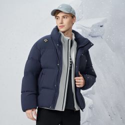 DESCENTE 迪桑特 SKI STYLE系列 男女同款羽绒服 短款廓形面包羽运动休闲 NV-NAVY 男M(170/92A)