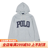 拉夫劳伦（Ralph Lauren）连帽抓绒套头长袖徽章卫衣休闲男装 灰色 A46 XS