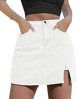 SMENG 女式牛仔短裤卷边棉质牛仔短裤舒适夏季热裤带口袋