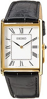 SEIKO 精工 男士手表 石英 不锈钢 皮革表带 SWR052P1, 金色, 皮带