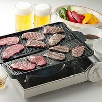 岩铸 Ishigaki产业 烤肉板 黑色 宽37×深26×高4.2厘米 方形 美味特选 * 烤肉烤架 卡式炉用 多余的油