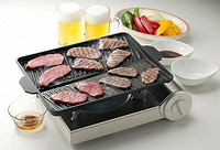 岩铸 Ishigaki产业 烤肉板 黑色 宽37×深26×高4.2厘米 方形 美味特选 * 烤肉烤架 卡式炉用 多余的油