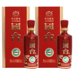 贵州国台国标2018年酿造53度500ml*2瓶礼盒装酱香型白酒 送礼袋多少钱