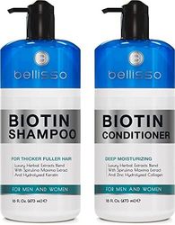 BELLISSO 生物素洗发水和护发素套装 - 不含硫酸盐和对羟基苯甲酸酯的男士和女士护理套装 - 毛发