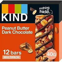 KIND 仁 花生酱黑巧克力营养棒 - 高蛋白质和天然产品- 12条，每条40g