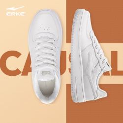 erke鸿星尔克鞋子小白鞋男士板鞋冬白色厚底空军一号运动鞋