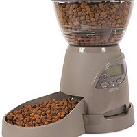 Petmate 猫用自动喂食器亚麻色24656(进口)(亚马逊自营商品, 由供应商配送)