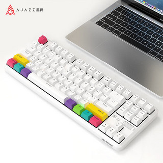 AJAZZ 黑爵 K870T 87键 蓝牙双模机械键盘 白色 国产红轴 RGB