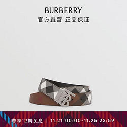 BURBERRY 博柏利 腰带男 双面两用格纹拼皮革 TB 腰带80493751