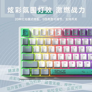 ONIKUMA G52 82键 有线机械键盘 致命符号 青轴 RGB