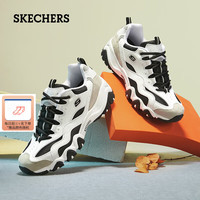 斯凯奇(Skechers)男鞋时尚潮流运动休闲鞋复古厚底舒适熊猫鞋 白色/浅灰色 41码