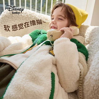 Disney 迪士尼 童装儿童男童舒棉绒立领外套学院外出开衫22冬DB241IE02绿130