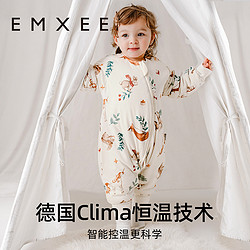 EMXEE 嫚熙 婴儿豆豆绒睡袋秋冬款儿童加厚防寒恒温防踢被宝宝睡袋