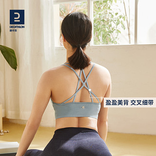 DECATHLON 迪卡侬 瑜伽内衣女美背定型聚拢瑜伽服健身背心运动上衣胸罩EYYW 高级黑 M