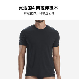 ADIDAS/阿迪达斯男女同款舒适弹力修身棉质速干家居圆领休闲T恤2件装 【修身速干2件装】黑色X2 M