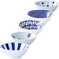 西海陶器 波佐见烧 小碗 碟子 5件套 轻量 直径约10厘米 可用微波炉加热 可用洗碗机清洗 日本制造 19926