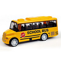 超级森林 合金公交车模型儿童玩具 黄色校车
