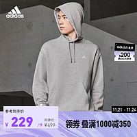 adidas 阿迪达斯 运动男女情侣款加绒加厚休闲连帽卫衣套头衫