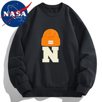 NASADKGM 卫衣男秋冬季潮流新款情侣装圆领长袖t恤印花情侣打底衫 WY197黑色 XL