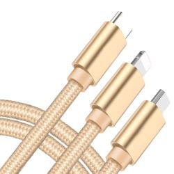 顾胜lightningmicrobtypec2a数据线尼龙编织12m土豪金