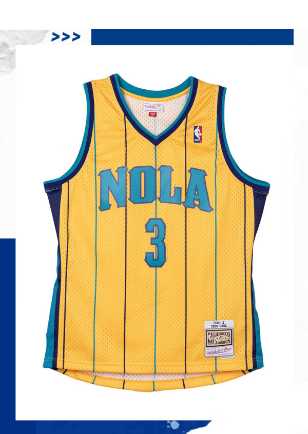 nba-mitchellness复古球衣sw 新奥尔良黄蜂队保罗 2010-11赛季客场