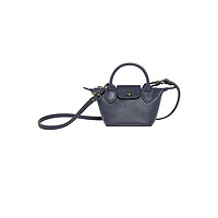 LONGCHAMP 珑骧 女士LE PLIAGE CUIR海军蓝色迷你斜挎零钱包10099757556