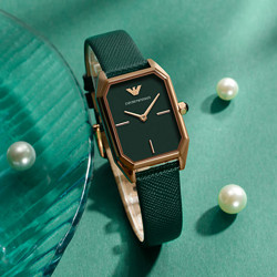 EMPORIO ARMANI 阿玛尼 手表小绿表原装轻奢正品腕表情侣对表生日礼物送女友