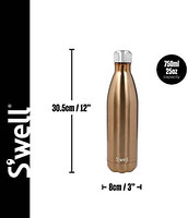swell 四维 S'well 不锈钢可重复使用水瓶,750毫升