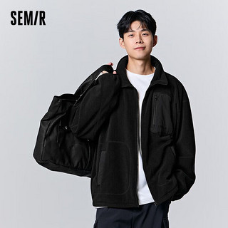 Semir 森马 外套男2023冬季抗静电摇粒绒情侣夹克舒适户外风上衣109723108204