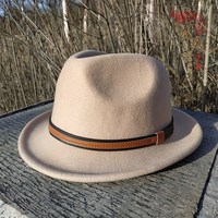 衣沐衣衫 蒙古礼帽大檐毛呢牛仔帽情侣通用出游老年中年羊毛高品质蒙古族帽 深卡其布色 L58-60cm
