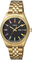 TIMEX 天美时 [TIMEX] 手表 timex Legacy Gold 黑色 表盘 不锈钢 石英 Quartz 36MM Watch TW2V61800 金色, 金色